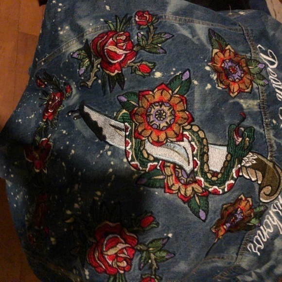 Mens blue jean Sherpa jacket‎ DEATH ABOVE DISHONOR 3XL - Picture 13 of 13